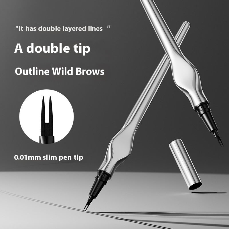 Two Fork Eyebrow Pencil Waterproof Sweat-proof Wild Eyebrow Eyeliner - LADIESBELLA