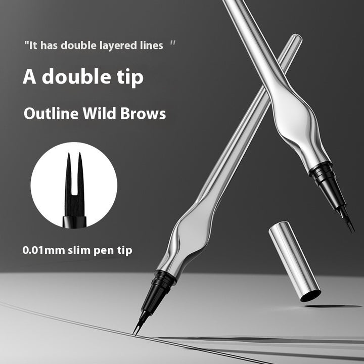 Two Fork Eyebrow Pencil Waterproof Sweat-proof Wild Eyebrow Eyeliner - LADIESBELLA