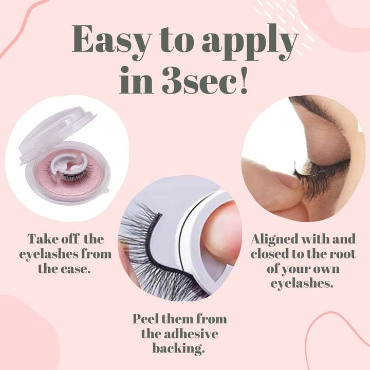 Self Adhesive Waterproof Reusable Eyelashes - LADIESBELLA