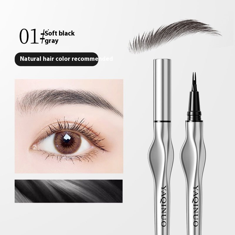 Two Fork Eyebrow Pencil Waterproof Sweat-proof Wild Eyebrow Eyeliner - LADIESBELLA