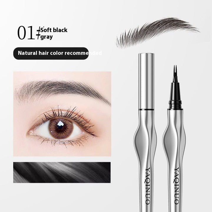 Two Fork Eyebrow Pencil Waterproof Sweat-proof Wild Eyebrow Eyeliner - LADIESBELLA