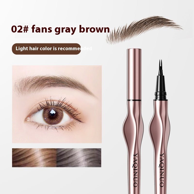 Two Fork Eyebrow Pencil Waterproof Sweat-proof Wild Eyebrow Eyeliner - LADIESBELLA