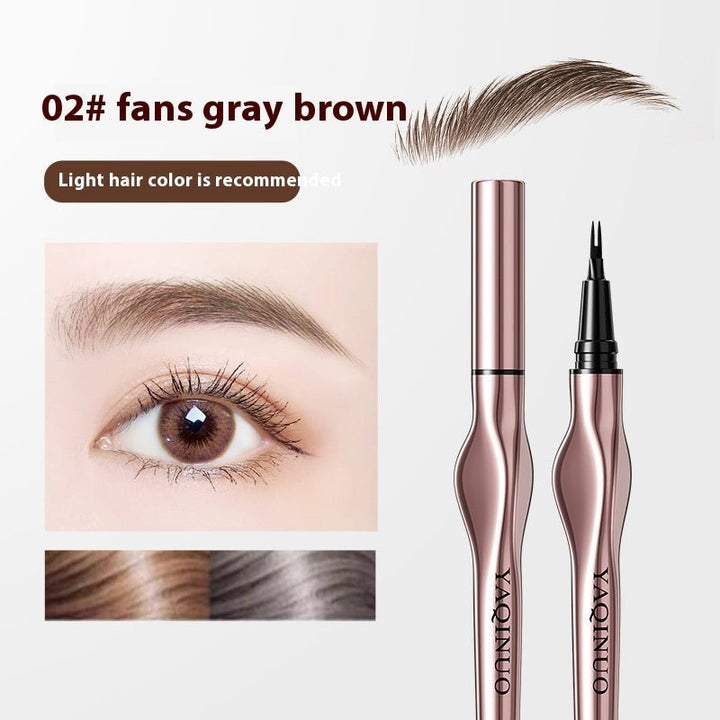 Two Fork Eyebrow Pencil Waterproof Sweat-proof Wild Eyebrow Eyeliner - LADIESBELLA
