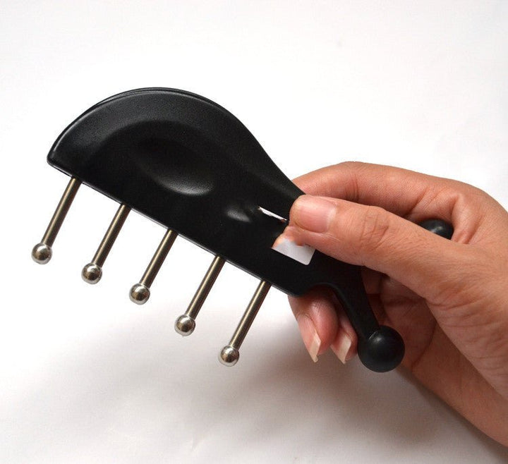Non-marking Gua Sha Shampoo Black Fish Five Nail Massage Comb - LADIESBELLA