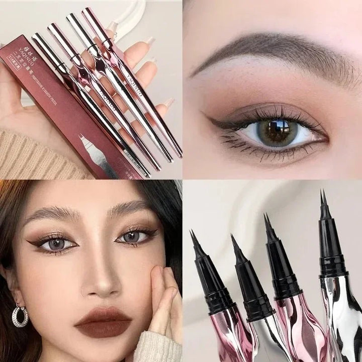 2Points Eyebrow Pencil Long Lasting Easy To Grip Eyebrow Tattoo Waterproof Thin Liquid Lying Silkworm Brow Pen Korean Makeup - LADIESBELLA