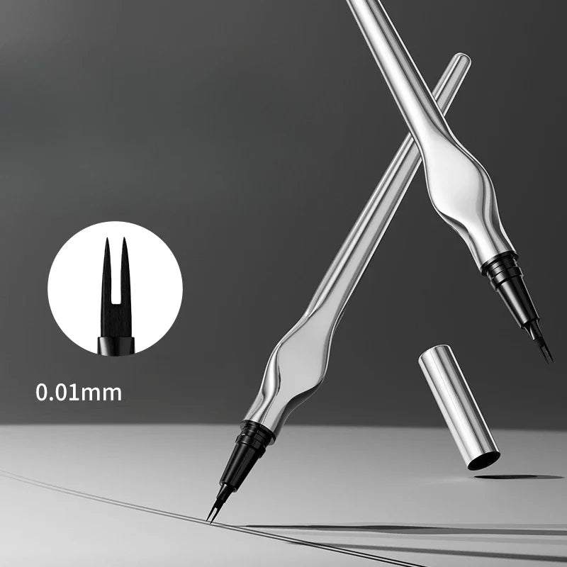 2Points Eyebrow Pencil Long Lasting Easy To Grip Eyebrow Tattoo Waterproof Thin Liquid Lying Silkworm Brow Pen Korean Makeup - LADIESBELLA