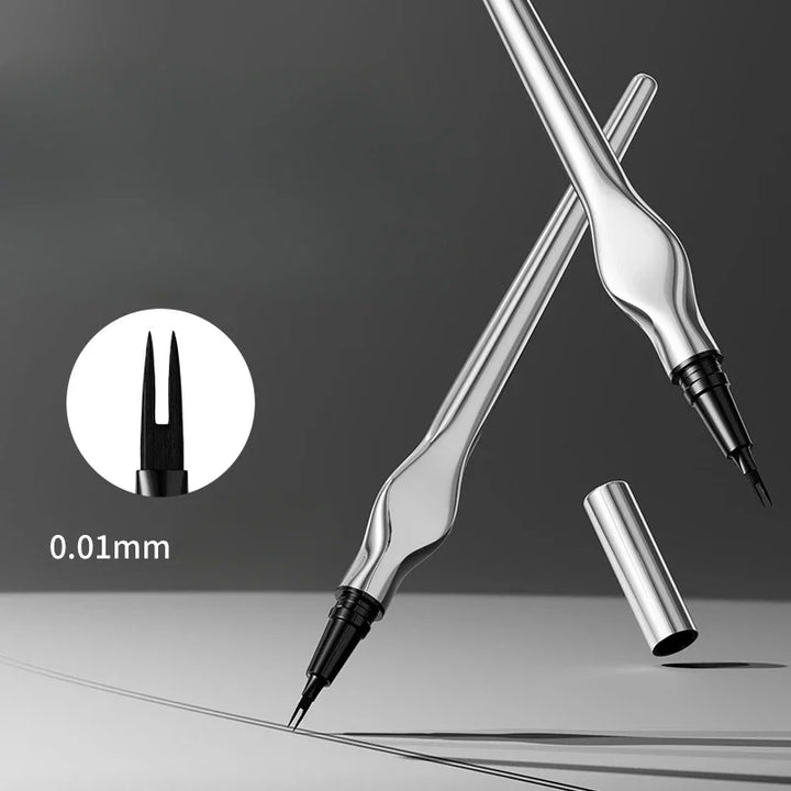 2Points Eyebrow Pencil Long Lasting Easy To Grip Eyebrow Tattoo Waterproof Thin Liquid Lying Silkworm Brow Pen Korean Makeup - LADIESBELLA