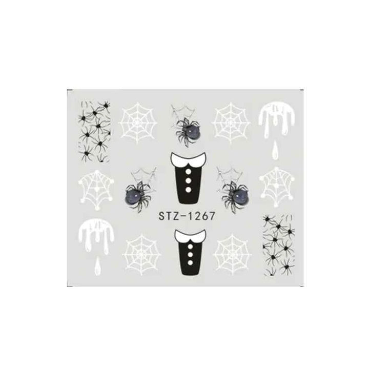 Halloween Nail Decals - Evil Pumpkin- Ghost- Bat-Spider Web - LADIESBELLA