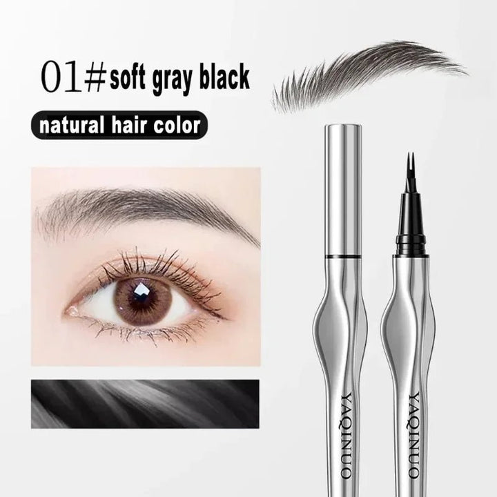 2Points Eyebrow Pencil Long Lasting Easy To Grip Eyebrow Tattoo Waterproof Thin Liquid Lying Silkworm Brow Pen Korean Makeup - LADIESBELLA