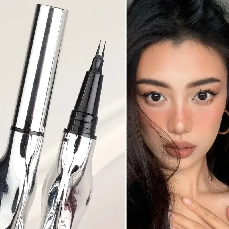 2Points Eyebrow Pencil Long Lasting Easy To Grip Eyebrow Tattoo Waterproof Thin Liquid Lying Silkworm Brow Pen Korean Makeup - LADIESBELLA