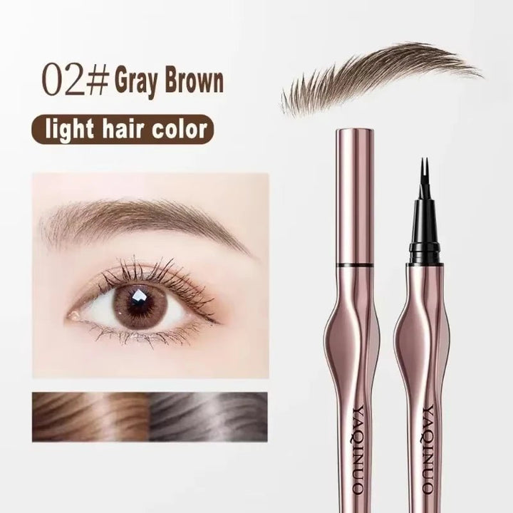2Points Eyebrow Pencil Long Lasting Easy To Grip Eyebrow Tattoo Waterproof Thin Liquid Lying Silkworm Brow Pen Korean Makeup - LADIESBELLA