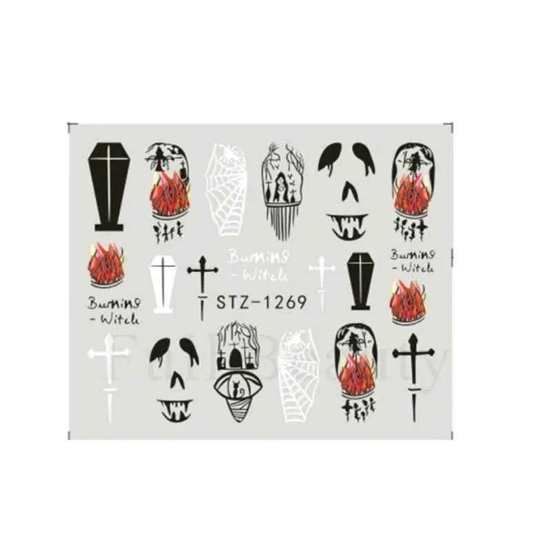 Halloween Nail Decals - Evil Pumpkin- Ghost- Bat-Spider Web - LADIESBELLA