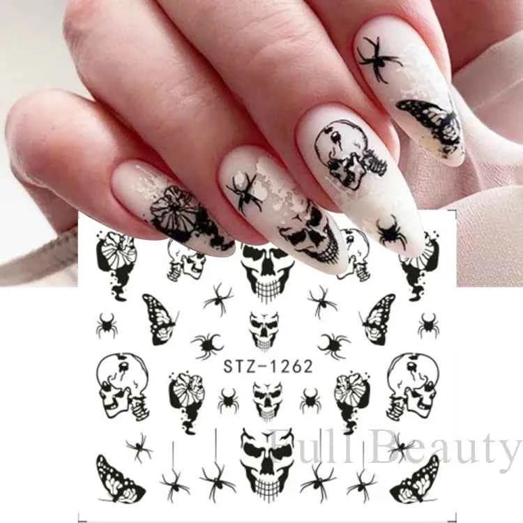 Halloween Nail Decals - Evil Pumpkin- Ghost- Bat-Spider Web - LADIESBELLA