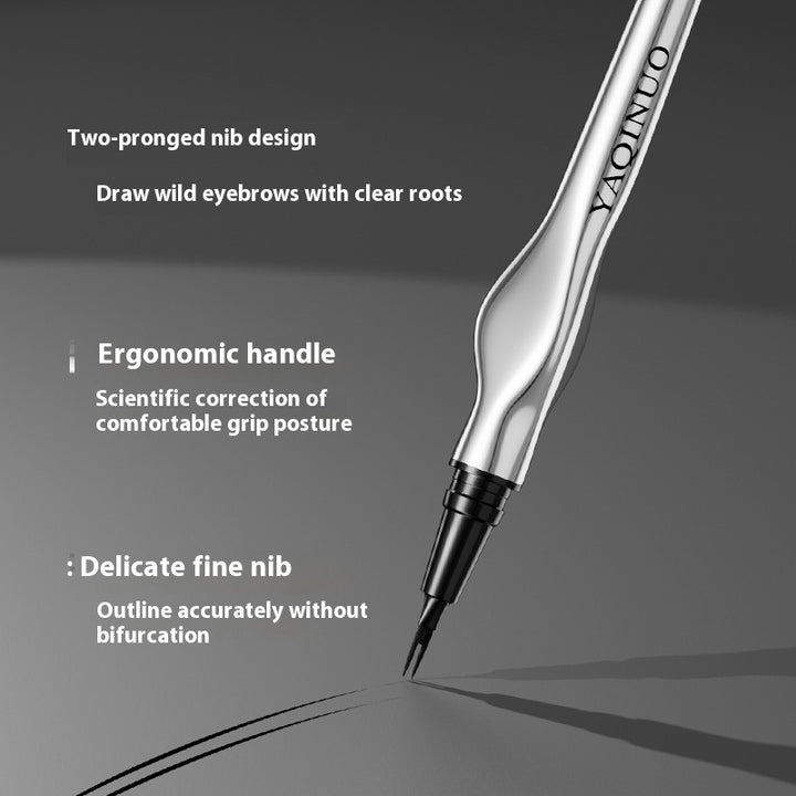 Two Fork Eyebrow Pencil Waterproof Sweat-proof Wild Eyebrow Eyeliner - LADIESBELLA