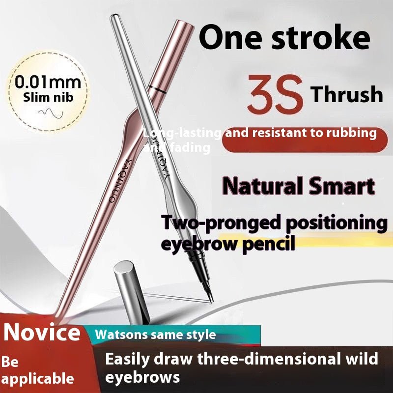 Two Fork Eyebrow Pencil Waterproof Sweat-proof Wild Eyebrow Eyeliner - LADIESBELLA