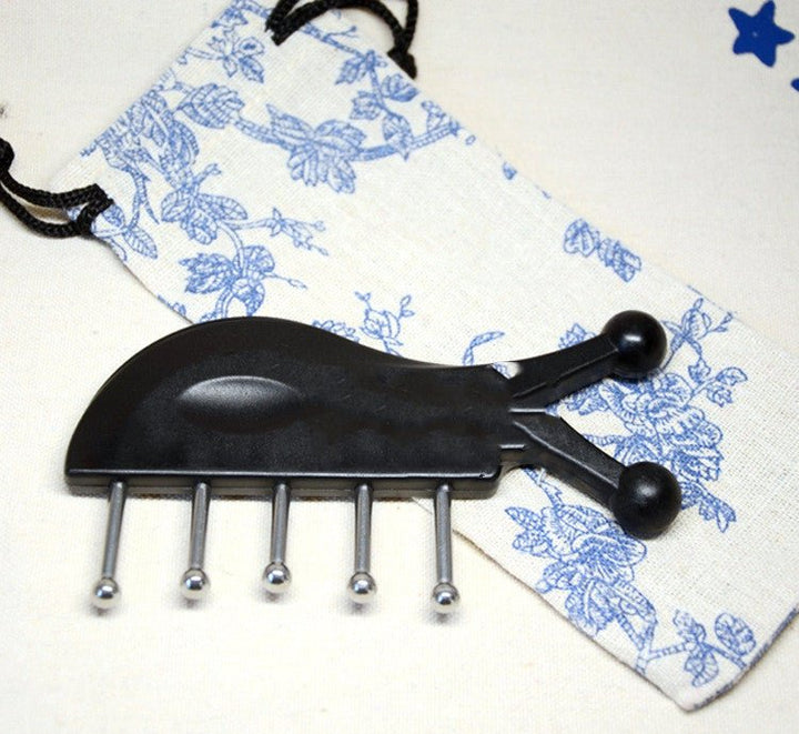 Non-marking Gua Sha Shampoo Black Fish Five Nail Massage Comb - LADIESBELLA